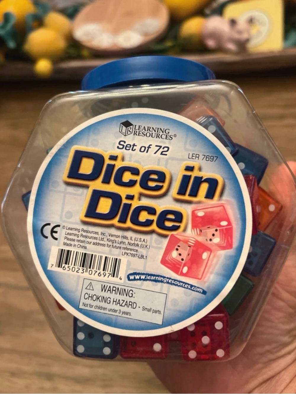 Learning Resources Dice in Dice Set - Multicolor (Blue, Red, Green)